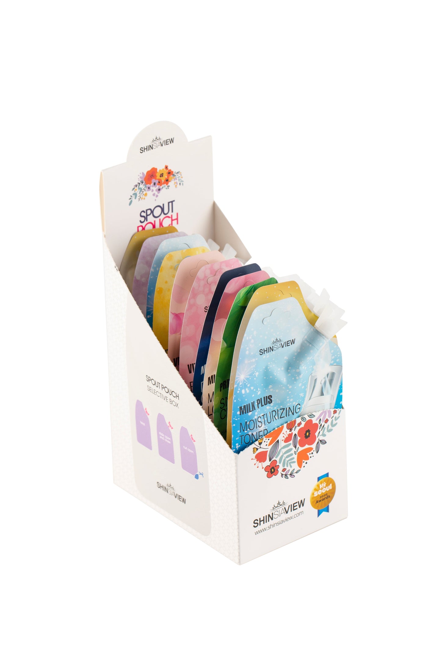 SHINSIAVIEW SPOUT POUCH SELECTIVE BOX - 12 SELECTIVE POUCHES - Heluna Essentials