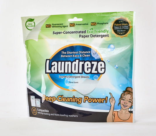 LAUNDREZE Laundry Detergent Sheets (60 Sheets) - Heluna Essentials